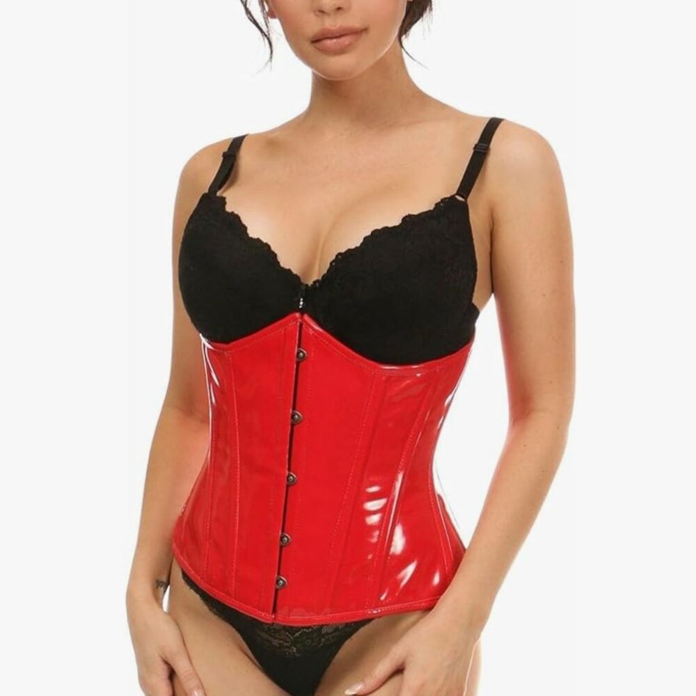 Red Pvc underbust corset - perfect for valentine's ❤️